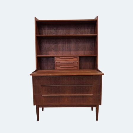 Danish mid‑century teak secretary and bookcase by Brdr. Larsen Møbelfabrik