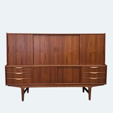 Danish mid‑century teak sideboard with offset front and sliding doors by Westergaard’s Møbelfabrik
